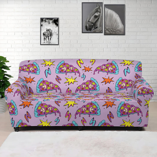 Psychedelic Pizza Pattern Print Sofa Cover