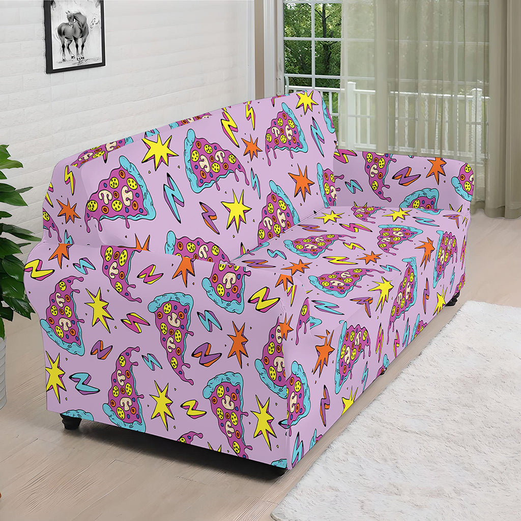 Psychedelic Pizza Pattern Print Sofa Cover