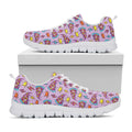 Psychedelic Pizza Pattern Print White Running Shoes