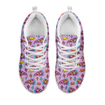 Psychedelic Pizza Pattern Print White Sneakers