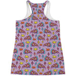 Psychedelic Pizza Pattern Print Women's Racerback Tank Top