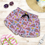Psychedelic Pizza Pattern Print Women's Shorts