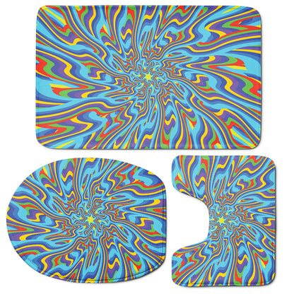 Psychedelic Print 3 Piece Bath Mat Set
