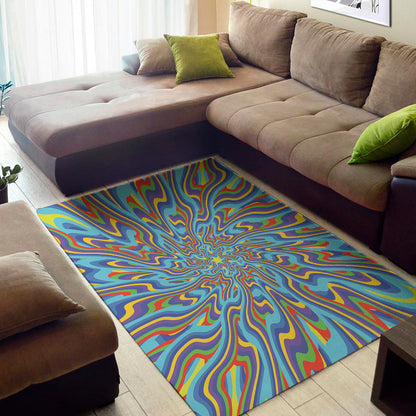 Psychedelic Print Area Rug