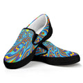 Psychedelic Print Black Slip On Sneakers