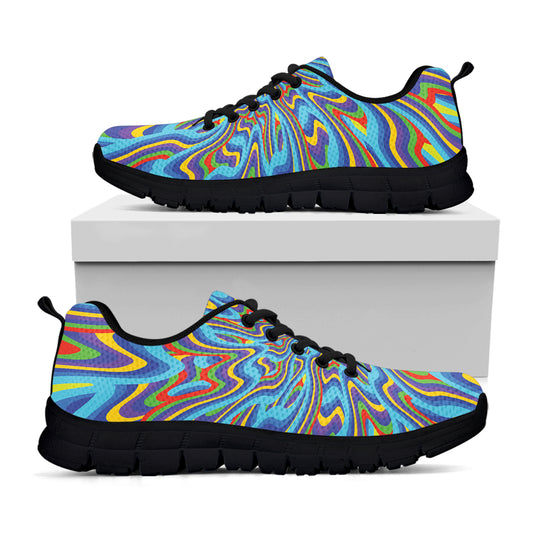 Psychedelic Print Black Sneakers