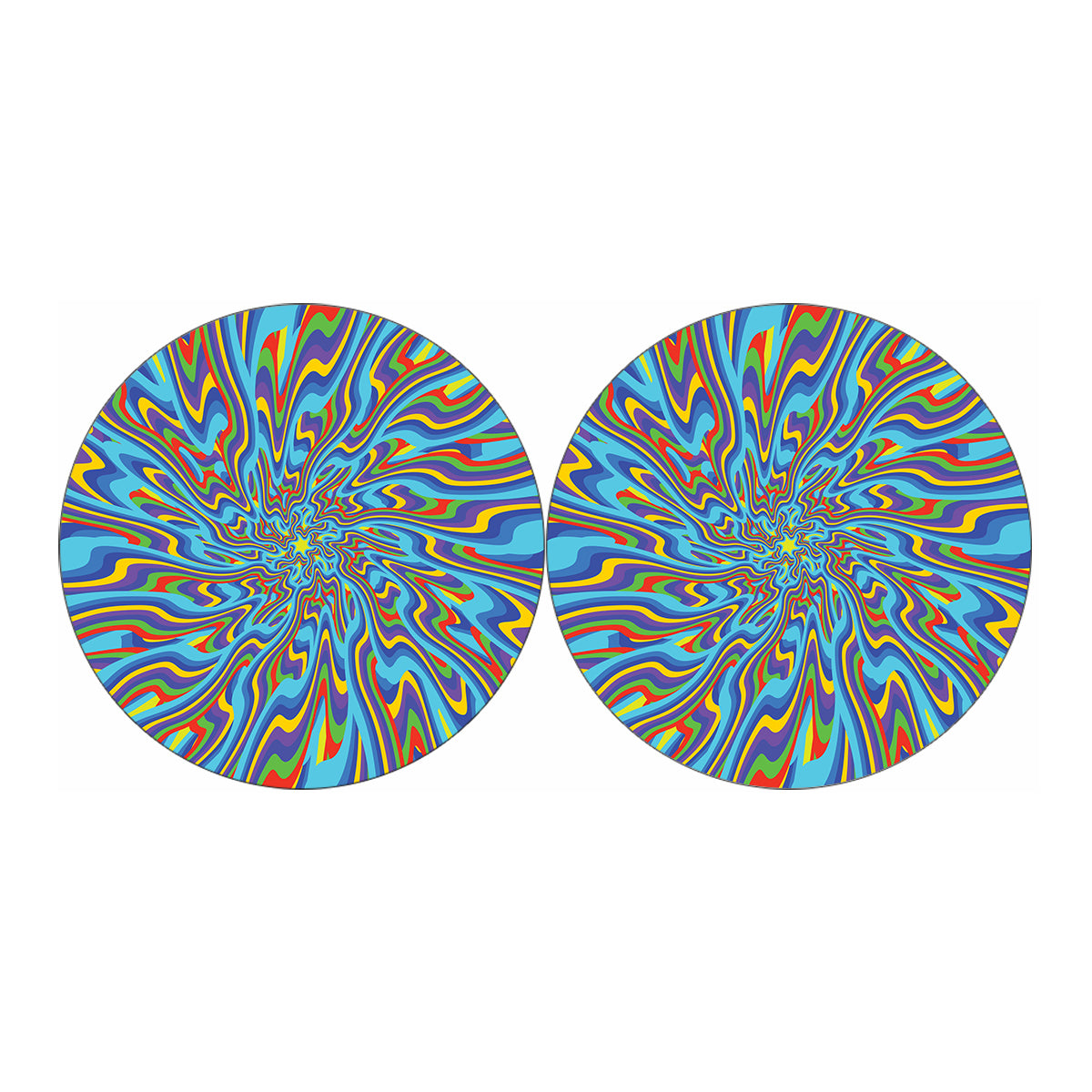 Psychedelic Print Car Coasters