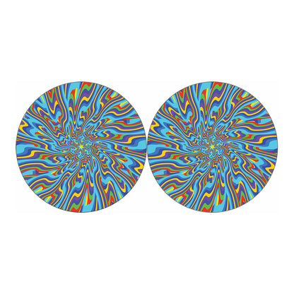 Psychedelic Print Car Coasters