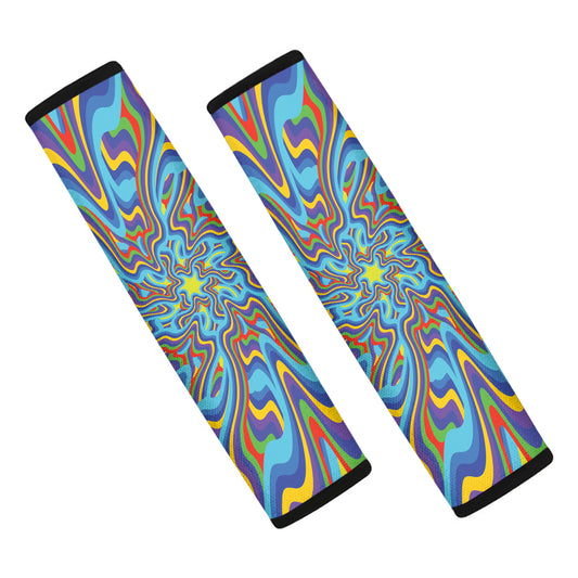 Psychedelic Print Car Seat Belt Covers