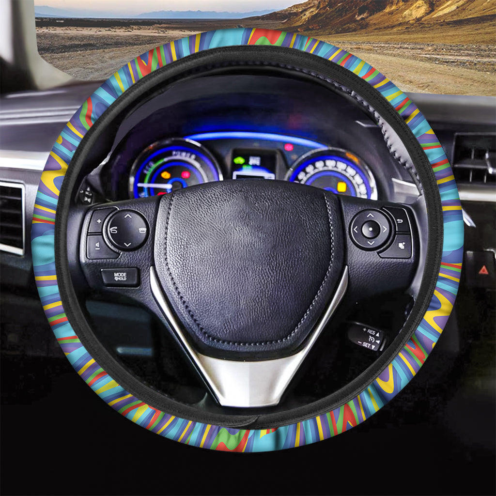Psychedelic Print Car Steering Wheel Cover
