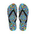 Psychedelic Print Flip Flops