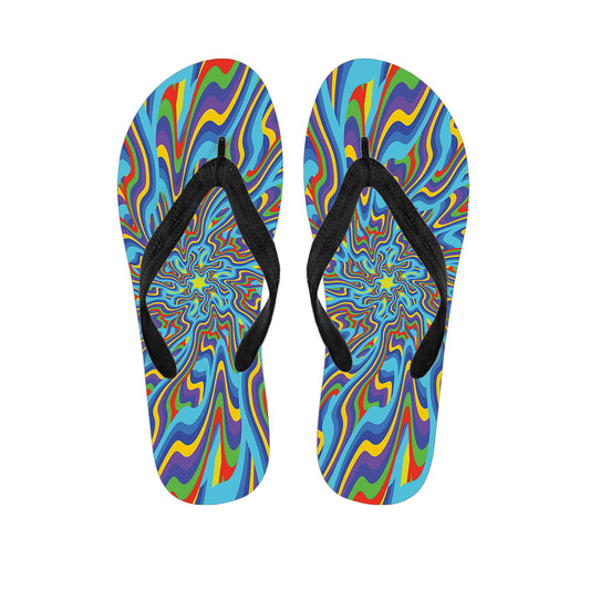 Psychedelic Print Flip Flops