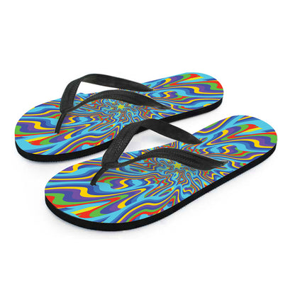 Psychedelic Print Flip Flops