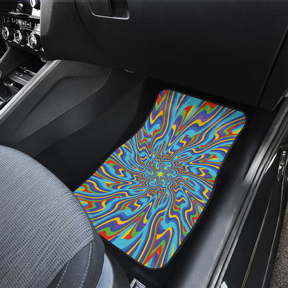 Psychedelic Print Front and Back Car Floor Mats