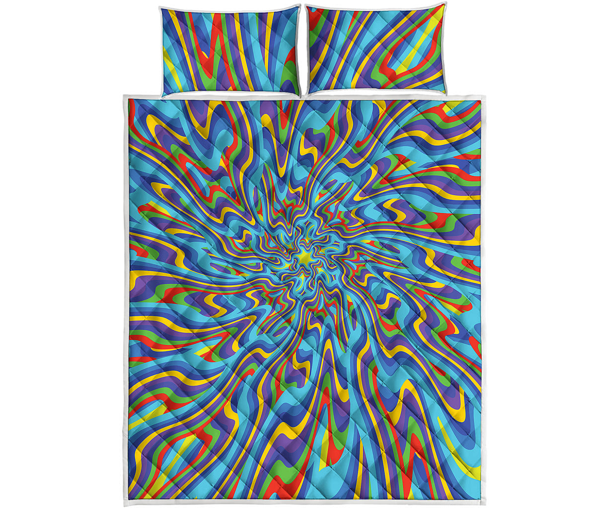 Psychedelic Print Quilt Bed Set