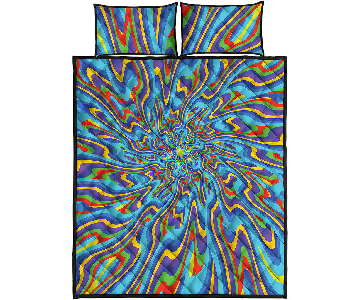 Psychedelic Print Quilt Bed Set