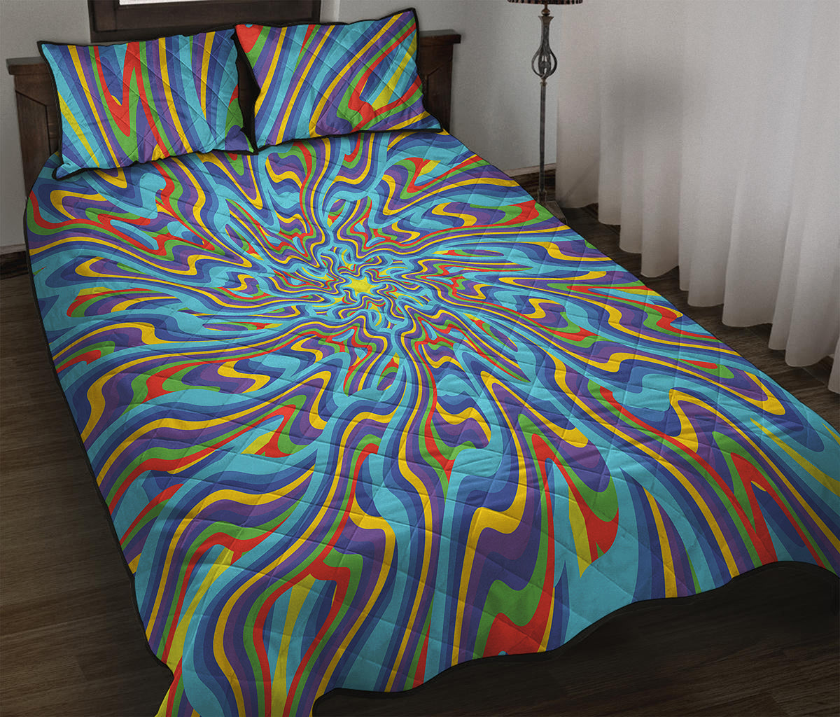 Psychedelic Print Quilt Bed Set