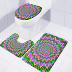 Psychedelic Radiant Optical Illusion 3 Piece Bath Mat Set