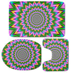 Psychedelic Radiant Optical Illusion 3 Piece Bath Mat Set