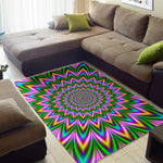 Psychedelic Radiant Optical Illusion Area Rug GearFrost