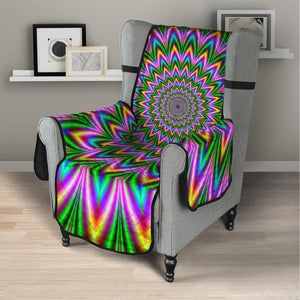 Psychedelic Radiant Optical Illusion Armchair Protector