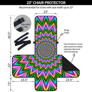 Psychedelic Radiant Optical Illusion Armchair Protector