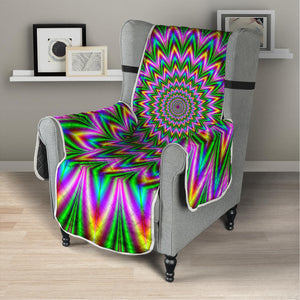 Psychedelic Radiant Optical Illusion Armchair Protector