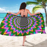 Psychedelic Radiant Optical Illusion Beach Sarong Wrap