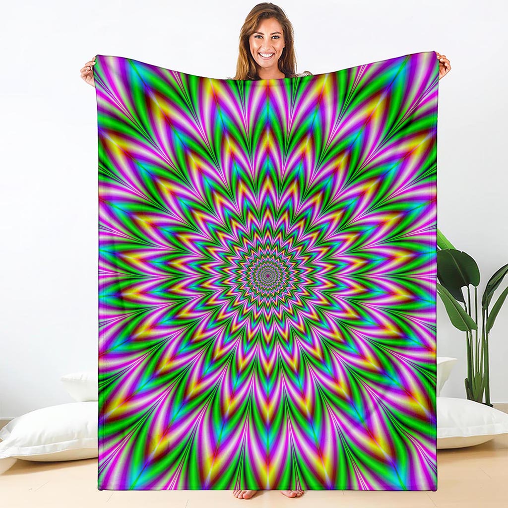 Psychedelic Radiant Optical Illusion Blanket
