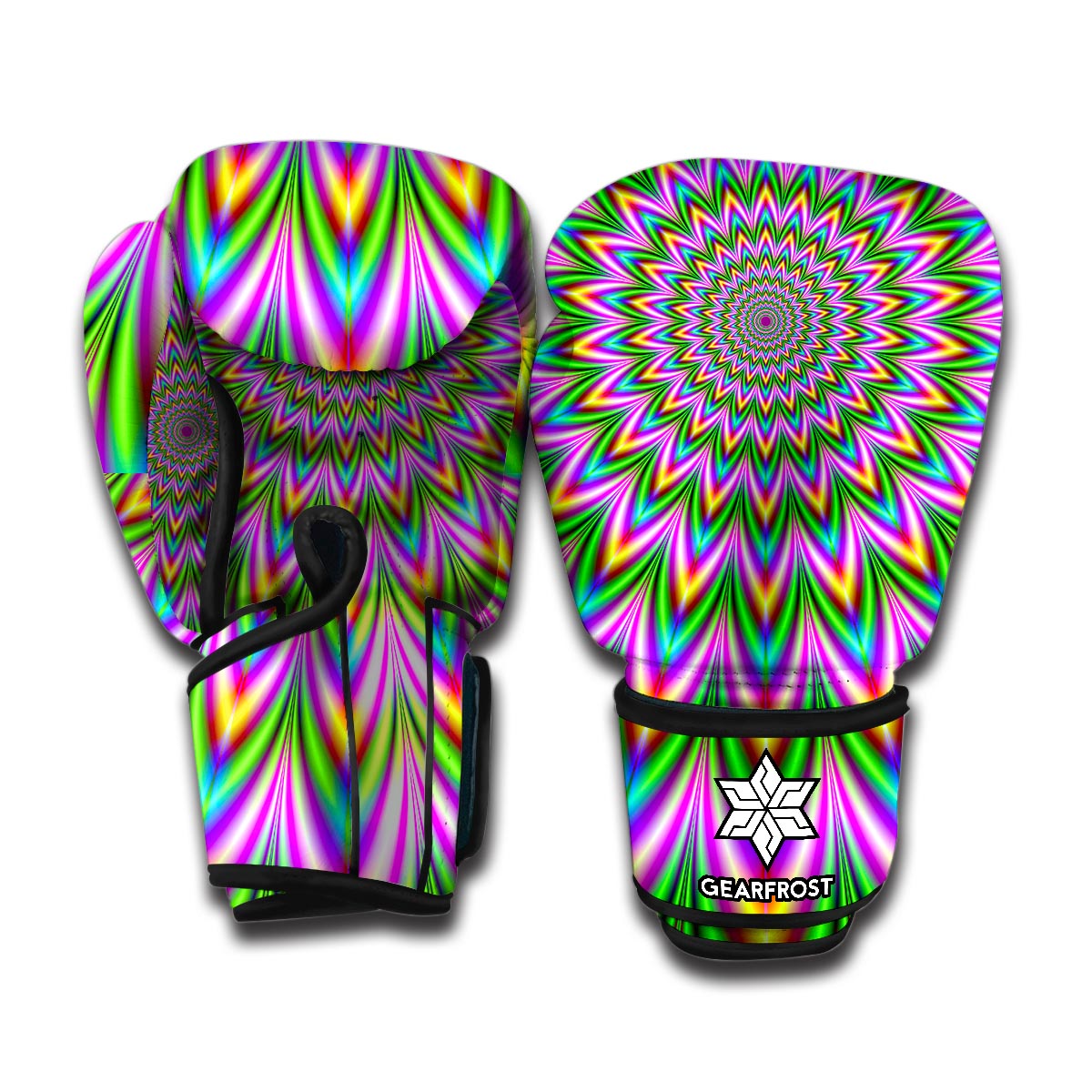Psychedelic Radiant Optical Illusion Boxing Gloves