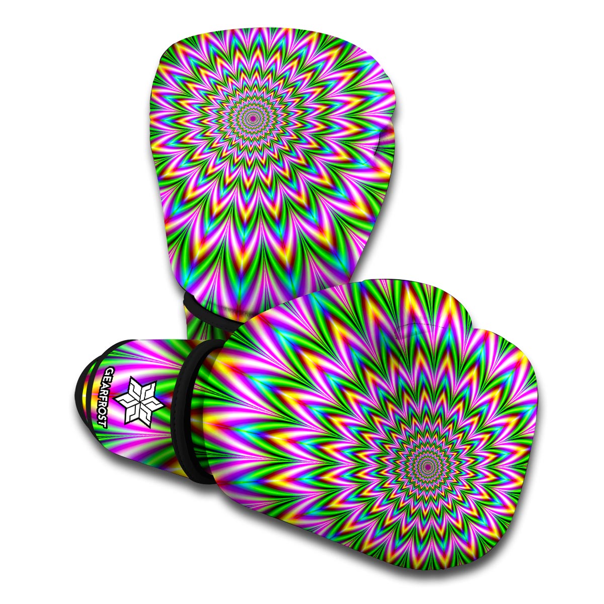 Psychedelic Radiant Optical Illusion Boxing Gloves