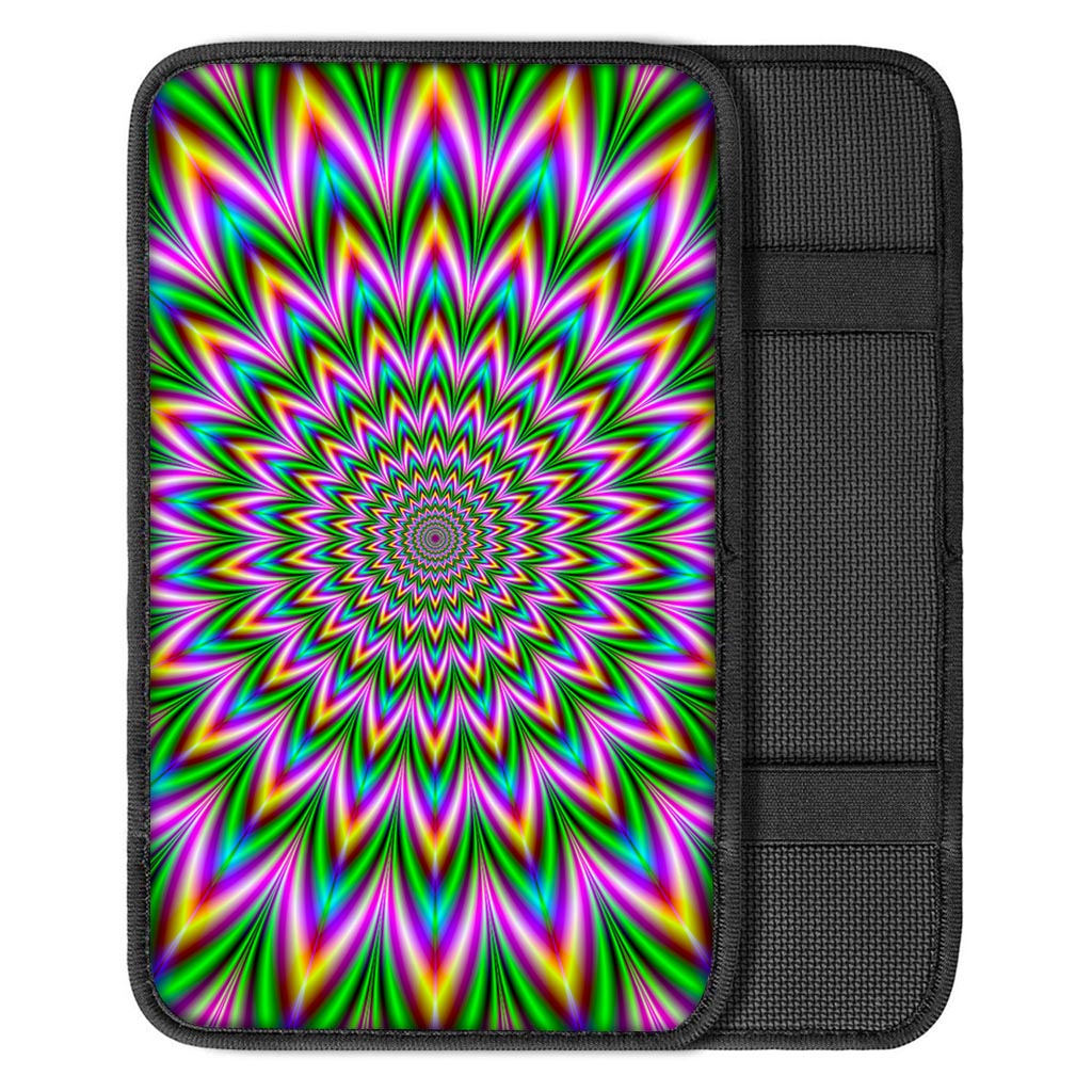 Psychedelic Radiant Optical Illusion Car Center Console Cover