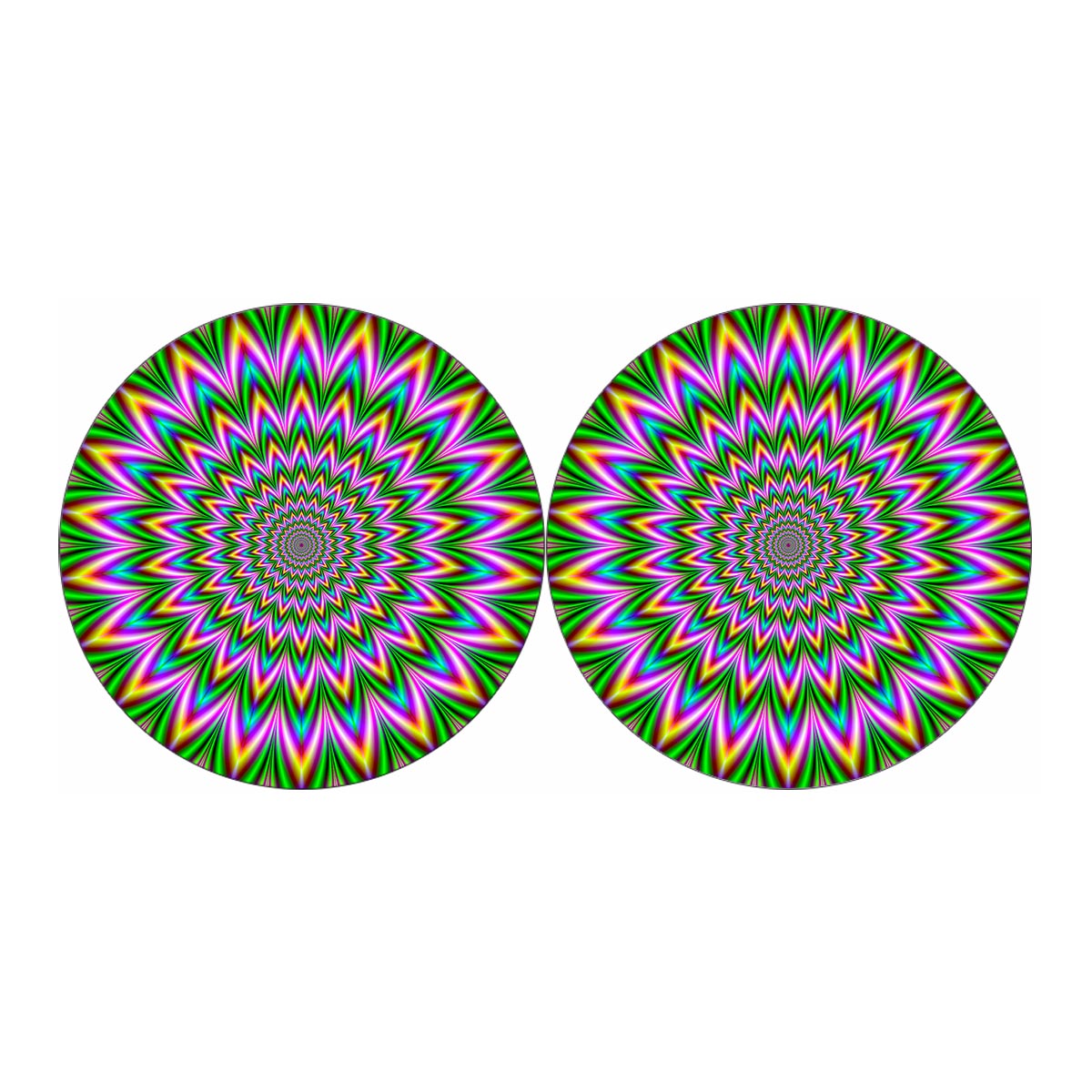 Psychedelic Radiant Optical Illusion Car Coasters