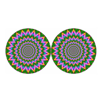 Psychedelic Radiant Optical Illusion Car Coasters