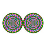 Psychedelic Radiant Optical Illusion Car Coasters