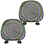 Psychedelic Radiant Optical Illusion Car Headrest Covers