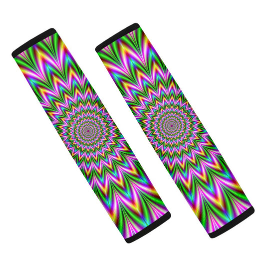 Psychedelic Radiant Optical Illusion Car Seat Belt Covers