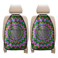 Psychedelic Radiant Optical Illusion Car Seat Organizers