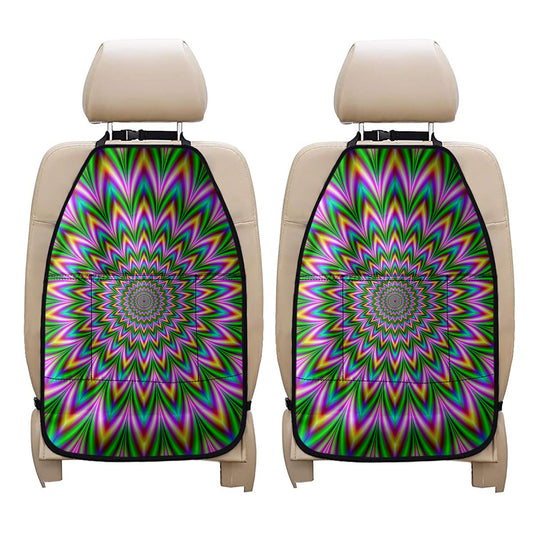 Psychedelic Radiant Optical Illusion Car Seat Organizers