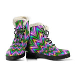 Psychedelic Radiant Optical Illusion Comfy Boots GearFrost