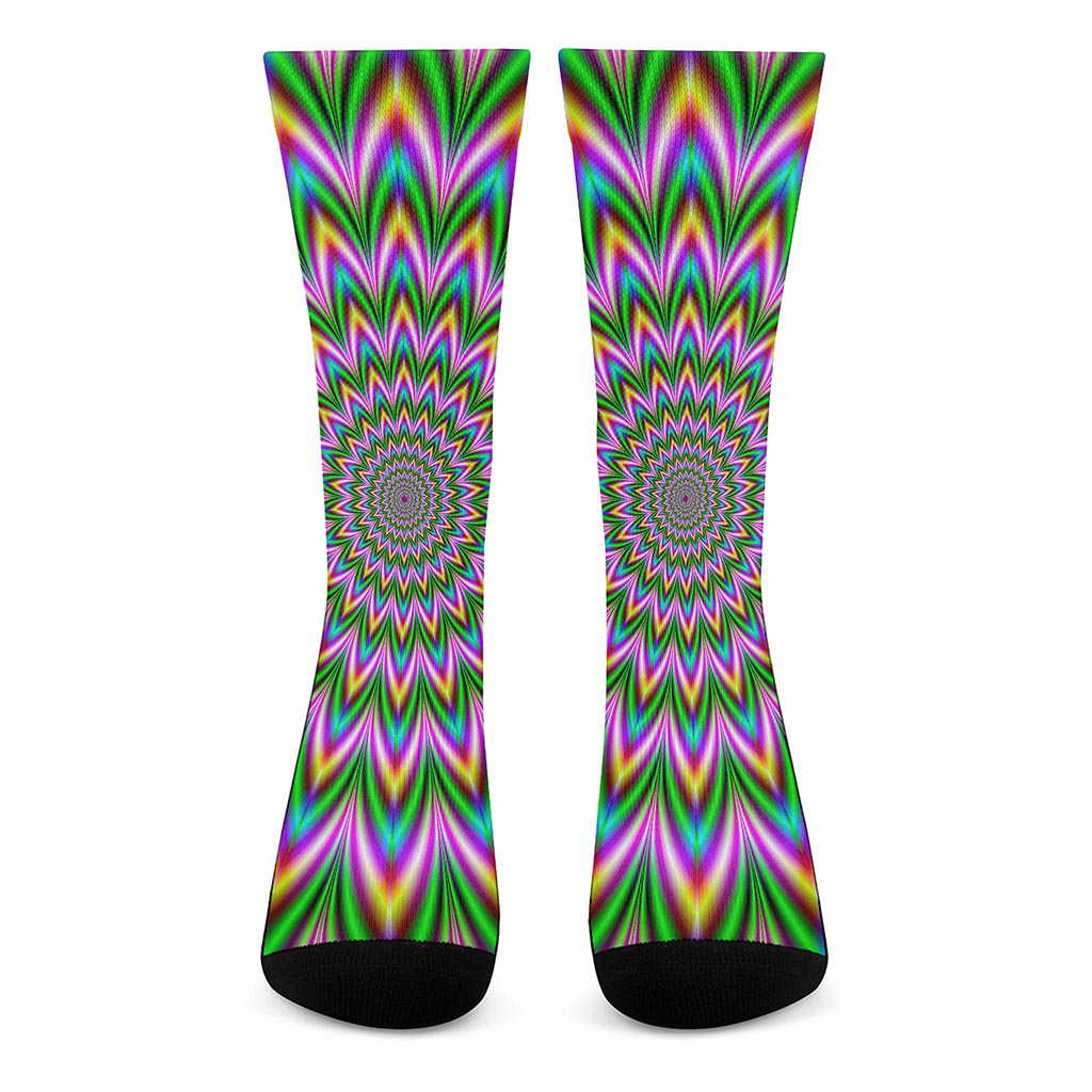 Psychedelic Radiant Optical Illusion Crew Socks