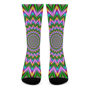 Psychedelic Radiant Optical Illusion Crew Socks