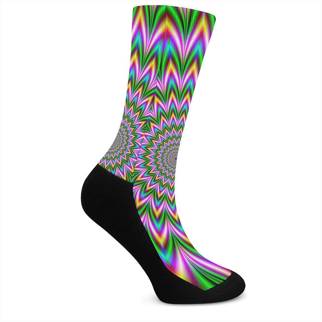 Psychedelic Radiant Optical Illusion Crew Socks