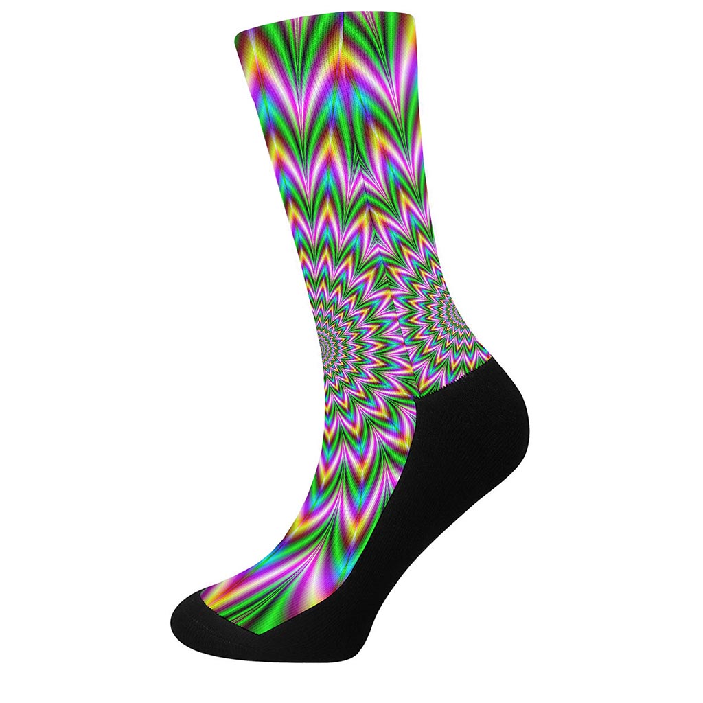 Psychedelic Radiant Optical Illusion Crew Socks