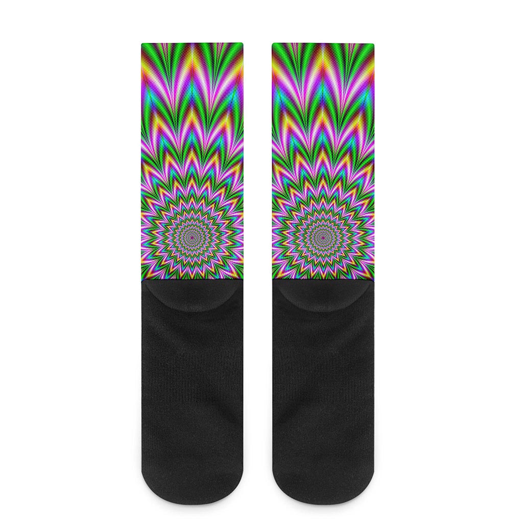 Psychedelic Radiant Optical Illusion Crew Socks