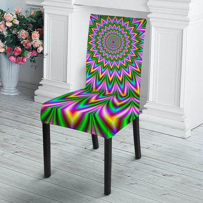Psychedelic Radiant Optical Illusion Dining Chair Slipcover
