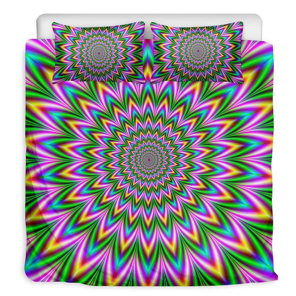 Psychedelic Radiant Optical Illusion Duvet Cover Bedding Set