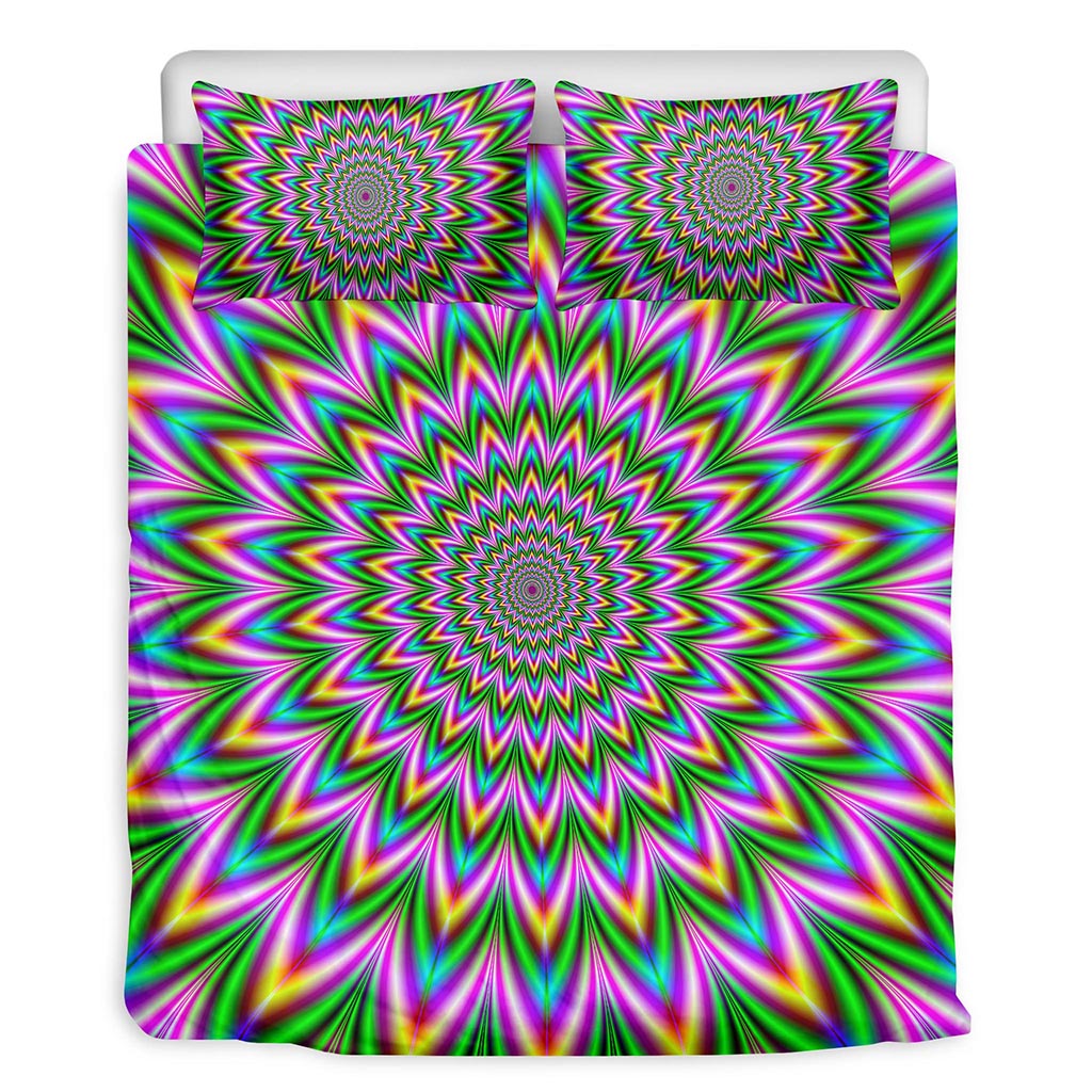 Psychedelic Radiant Optical Illusion Duvet Cover Bedding Set