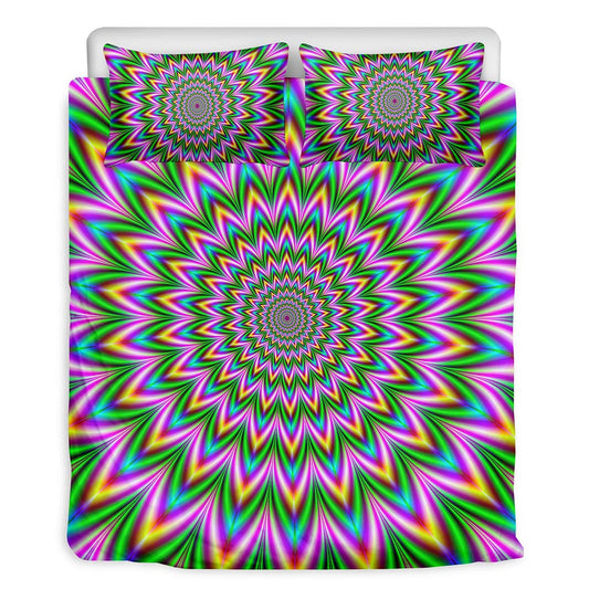Psychedelic Radiant Optical Illusion Duvet Cover Bedding Set