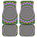 Psychedelic Radiant Optical Illusion Front and Back Car Floor Mats